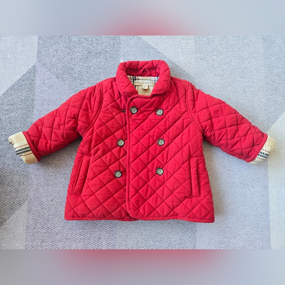 Stylish Red Cotton Quilted Kids Puffer Jacket
